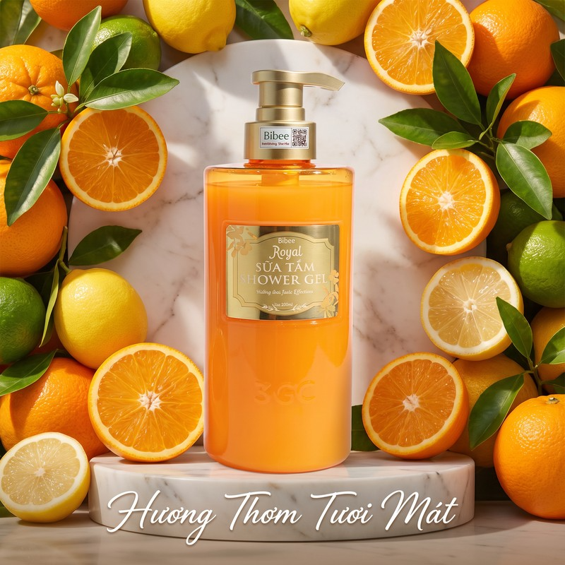 Sữa tắm nước hoa Bibee Royal dưỡng ẩm mịn da hương thơm quyến rũ 500ml