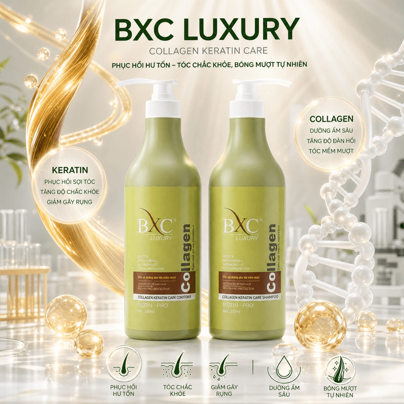 Dầu gội BXC LUXURY dưỡng sinh siêu mềm mượt 800ml