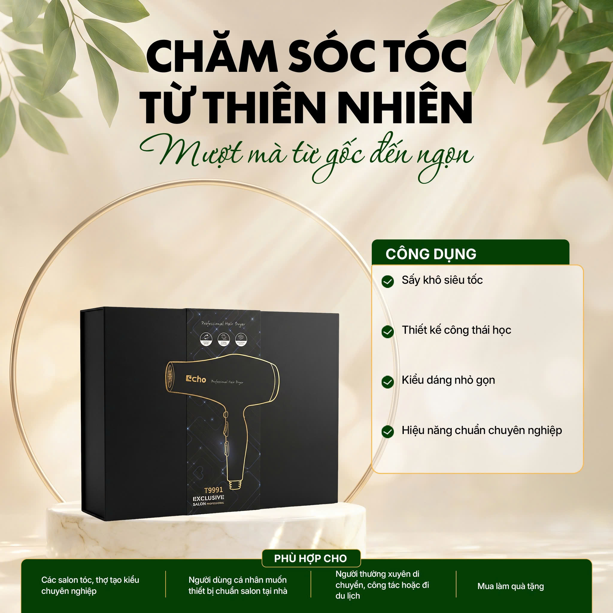 Máy sấy búa cao cấp ECHO PRO T9991 2300w