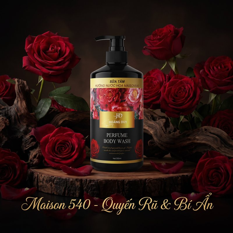 Sữa tắm nước hoa Hoàng Duy dưỡng ẩm sáng da lưu hương 800ml