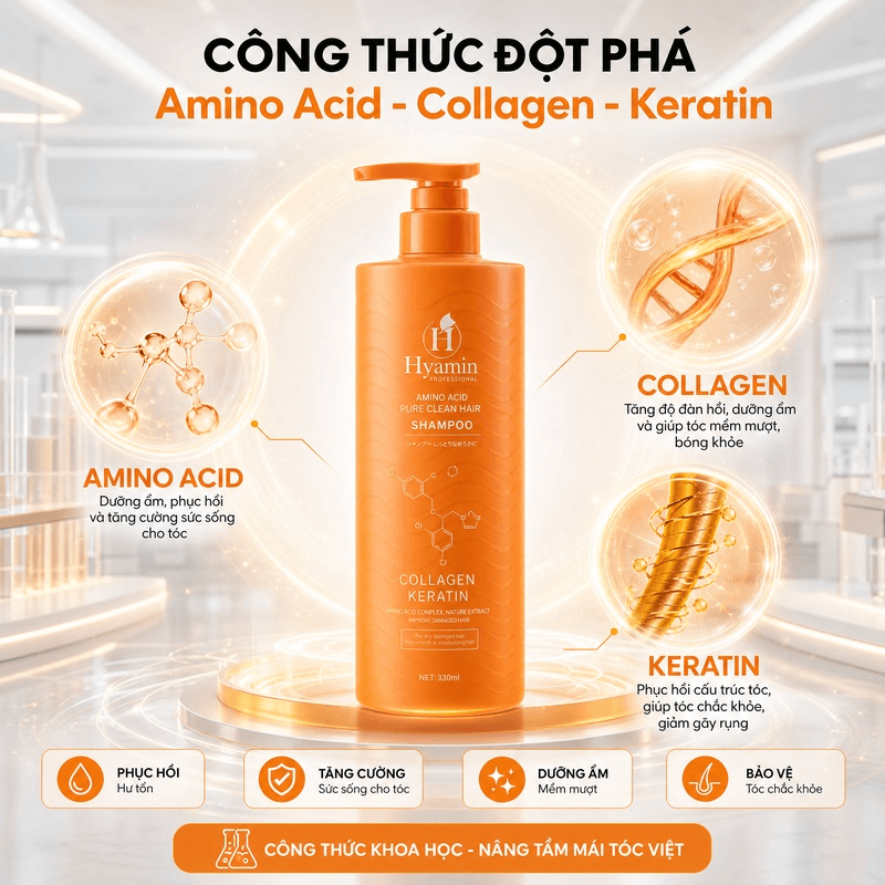 Cặp dầu gội xả Hyamin sạch gàu ngứa, nhỏ gọn 350ml