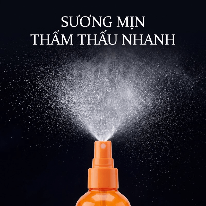 Xịt đạm Hyamin Collagen cao cấp nắp cam hỗ trợ phục hồi tóc khô xơ 300ml
