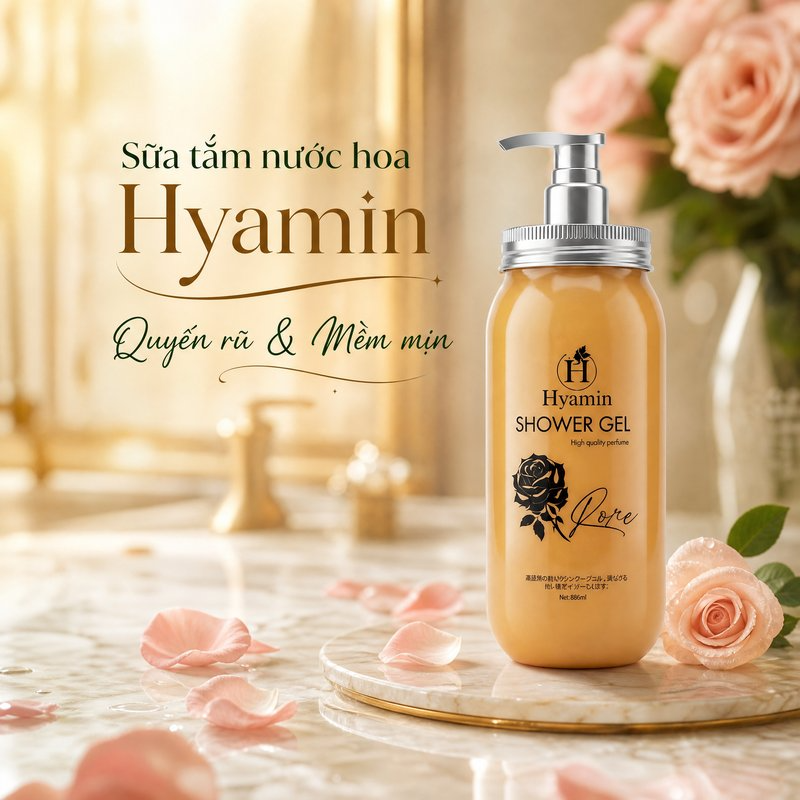 Sữa tắm HYAMIN dưỡng ẩm làm sạch da hương thơm quyến rũ 886ml