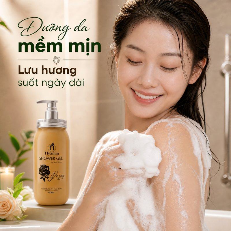 Sữa tắm HYAMIN dưỡng ẩm làm sạch da hương thơm quyến rũ 886ml