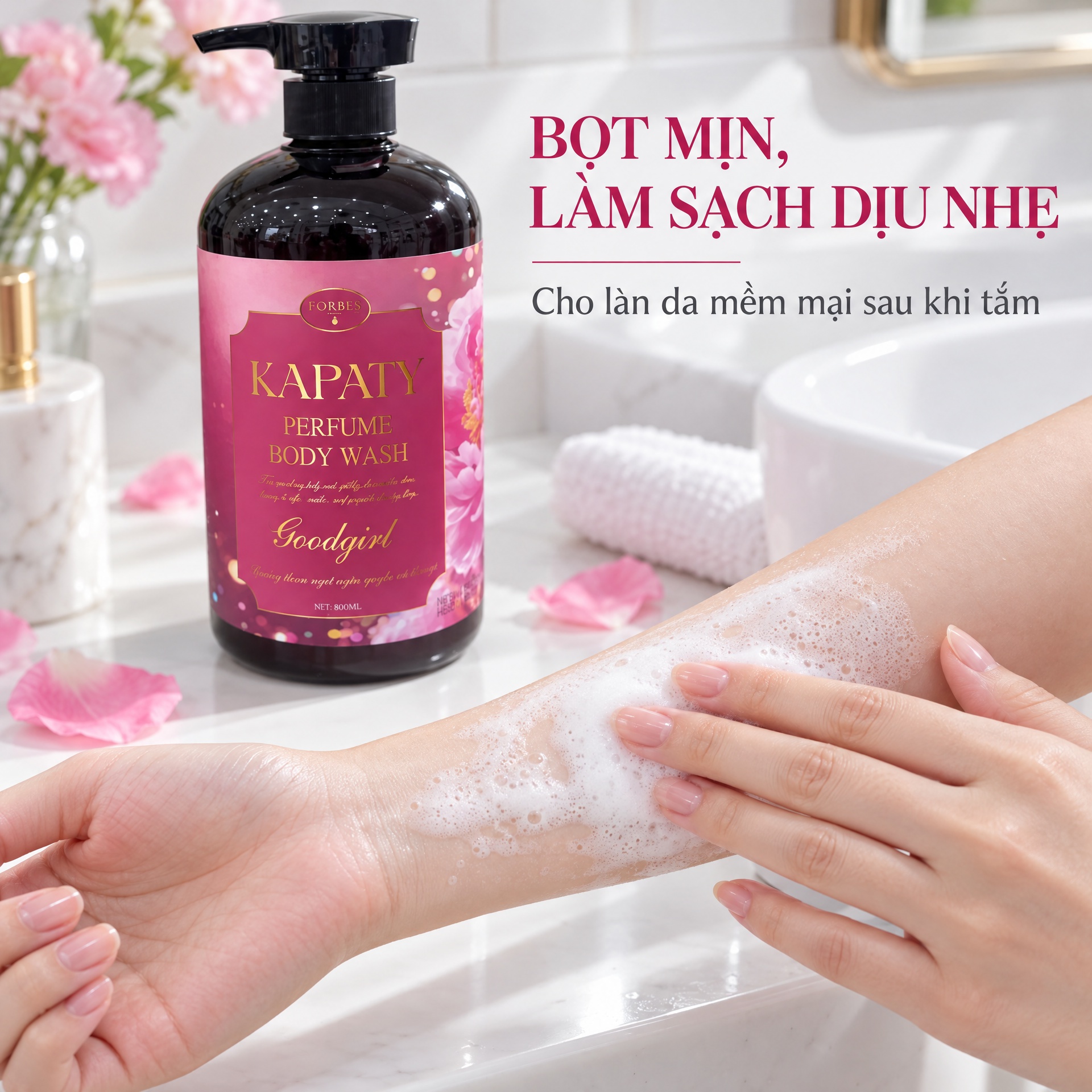 Sữa tắm nước hoa Kapaty dưỡng ẩm mềm mịn da hương thơm quyến rũ 800ml