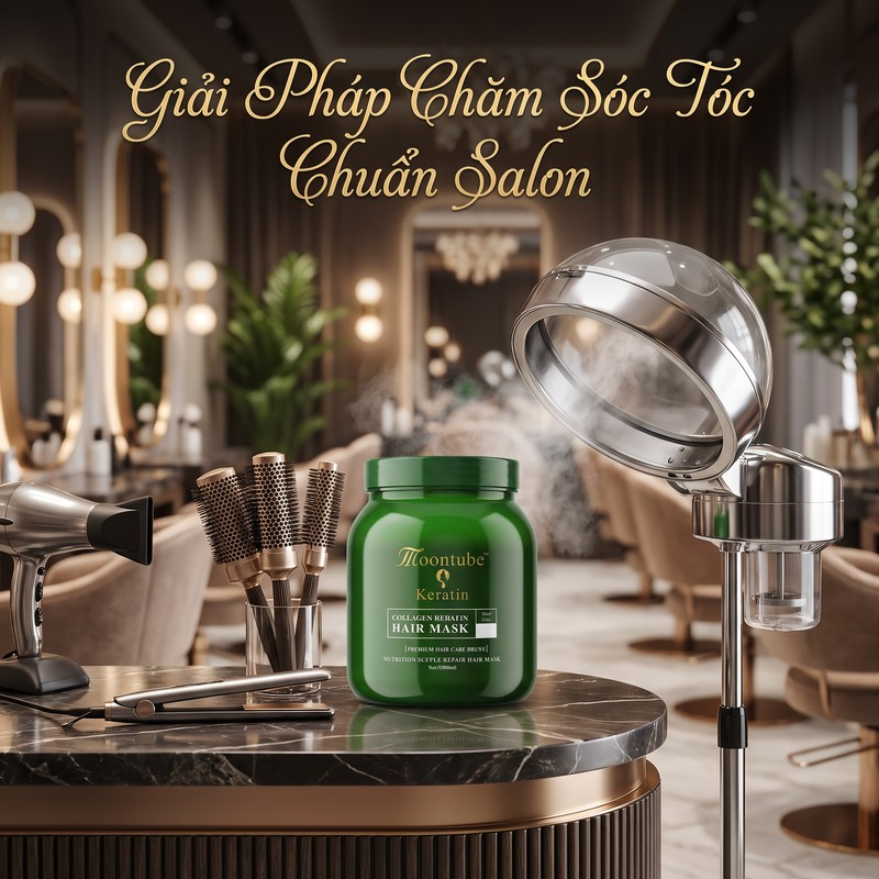 Hấp ủ tóc Moontube siêu mượt hỗ trợ phục hồi khô xơ hư tổn 1000ml