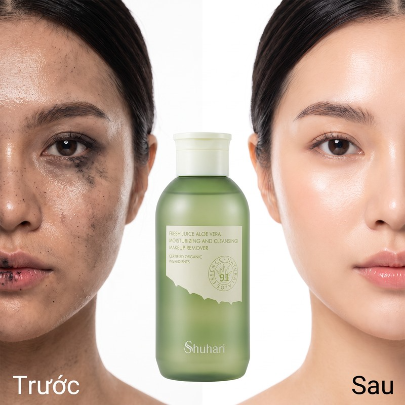 Nước tẩy trang SHUHARI nha đam tươi sạch sâu dưỡng ẩm mềm mịn