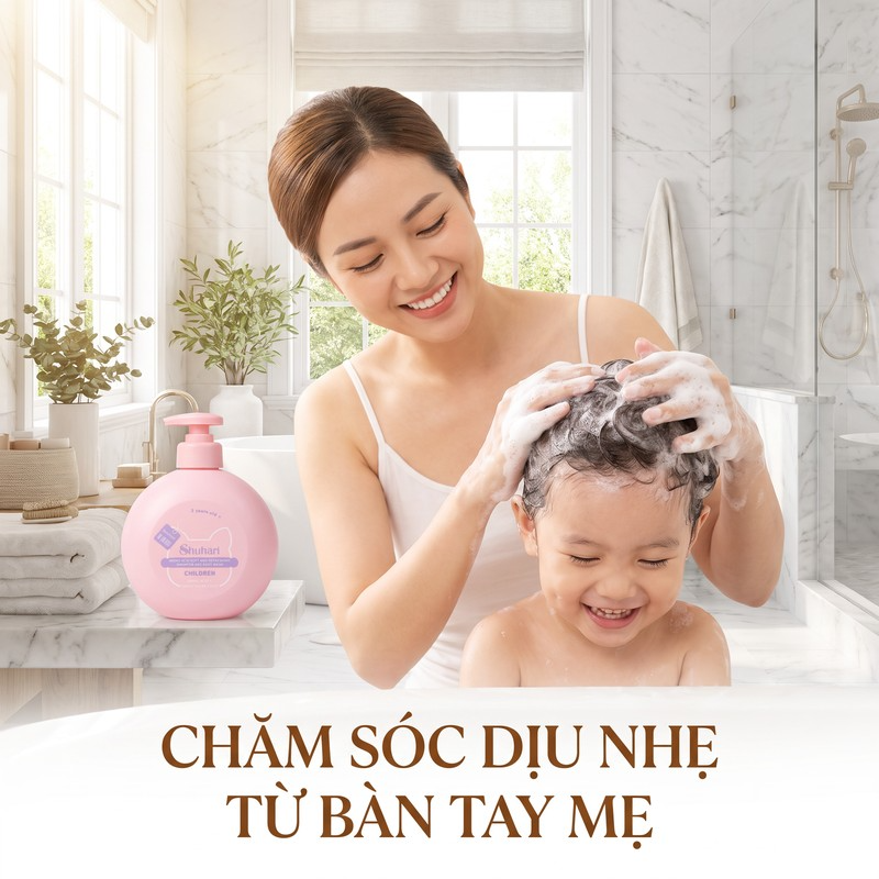 Sữa tắm gội 2 trong 1 cho bé SHUHARI dịu nhẹ 500ml