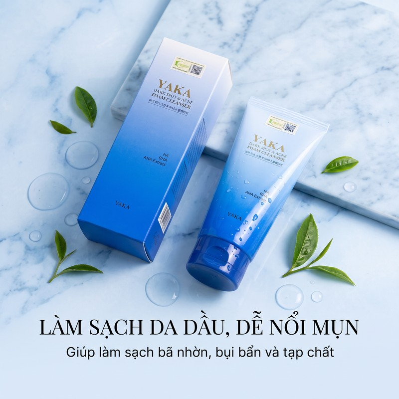 Sữa rửa mặt YAKA cho da mụn và bị đốm thâm 120ml