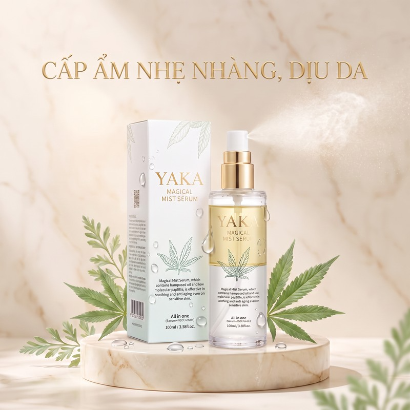 Xịt khóa dưỡng da serum 3 trong 1 YAKA cấp ẩm làm mềm mịn 100ml