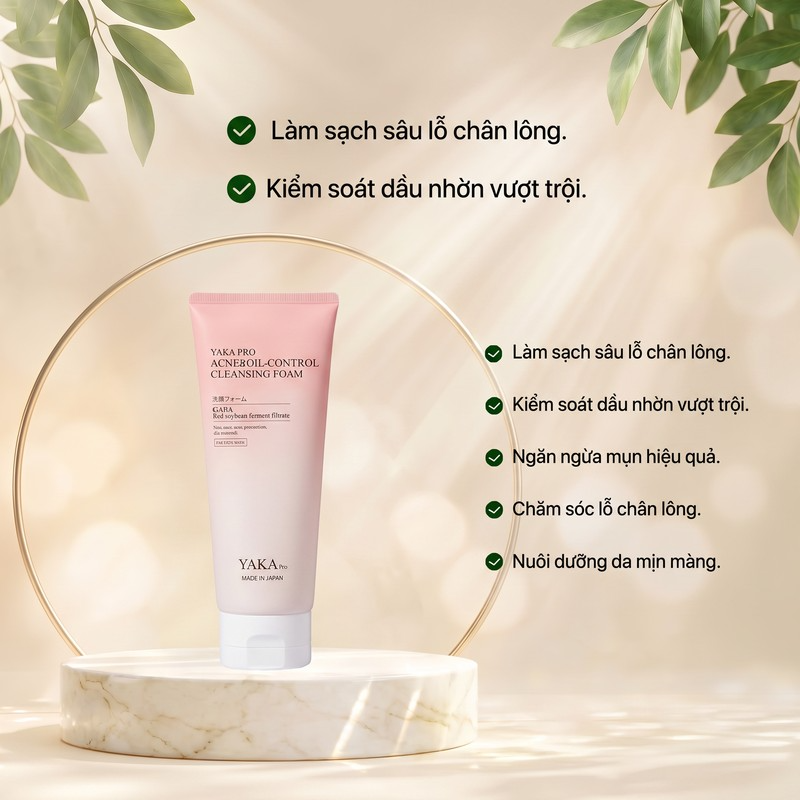 Sữa rửa mặt YAKA PRO làm sạch sâu kiểm soát nhờn cho da dầu 150g