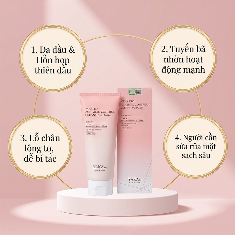 Sữa rửa mặt YAKA PRO làm sạch sâu kiểm soát nhờn cho da dầu 150g