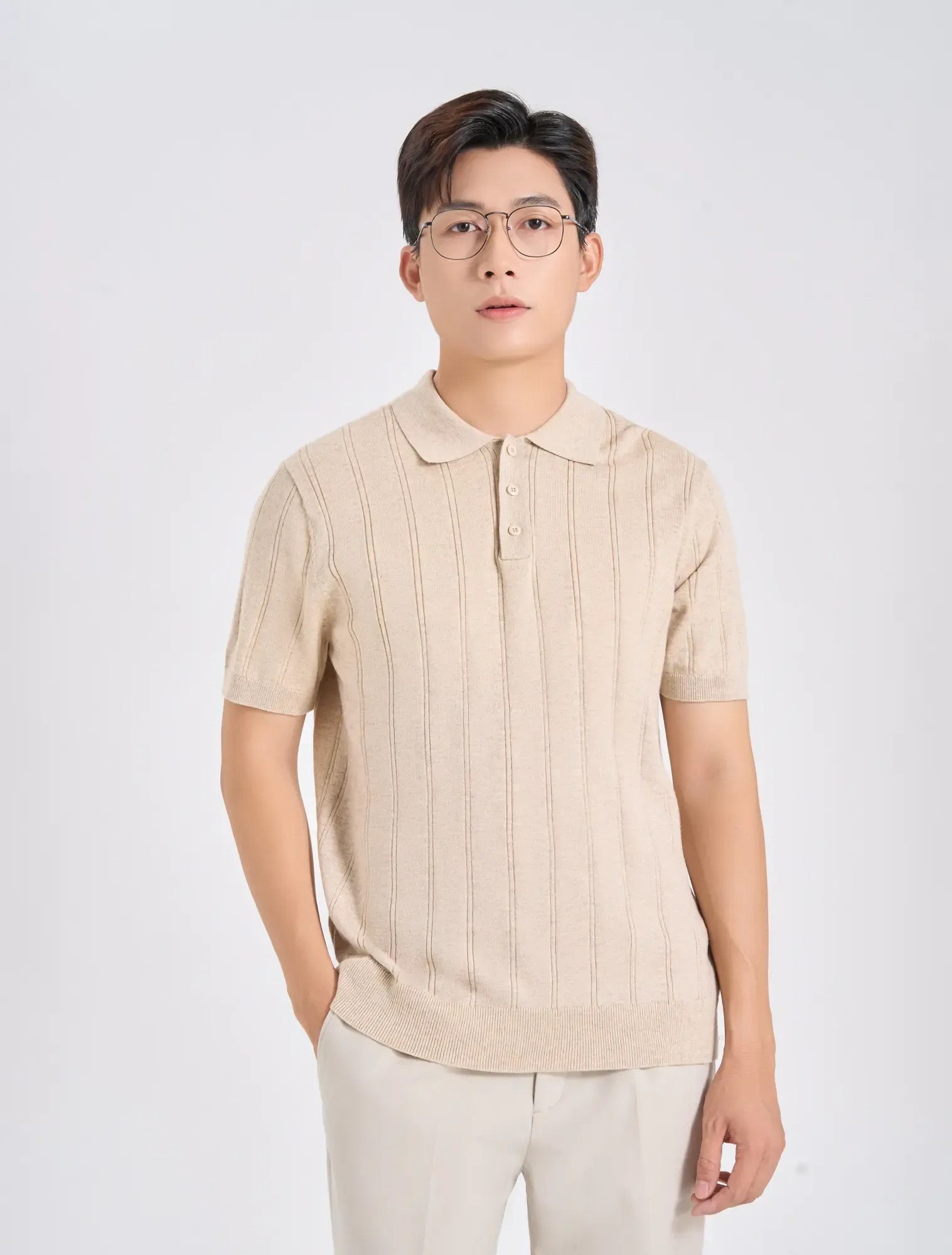 Áo len polo nam cộc tay