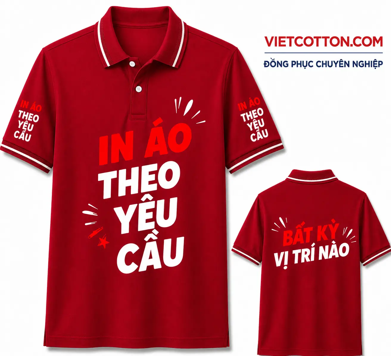 Áo Polo Đỏ Đô Phối Cổ Sọc Be