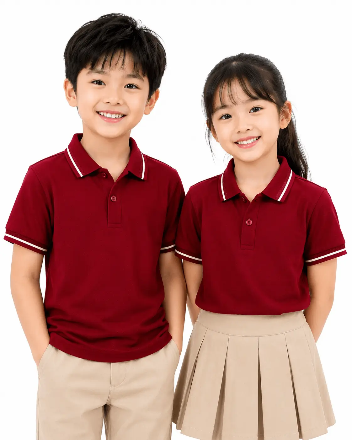 Áo Polo Đỏ Đô Phối Cổ Sọc Be