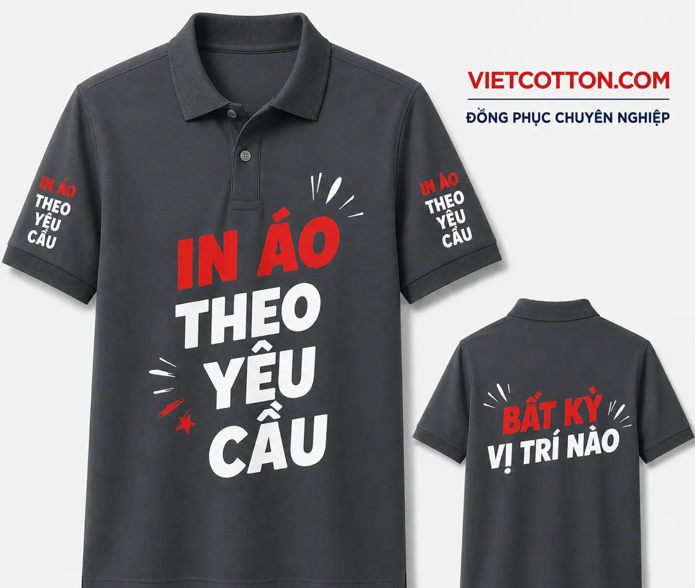 Áo Polo Xám Đậm