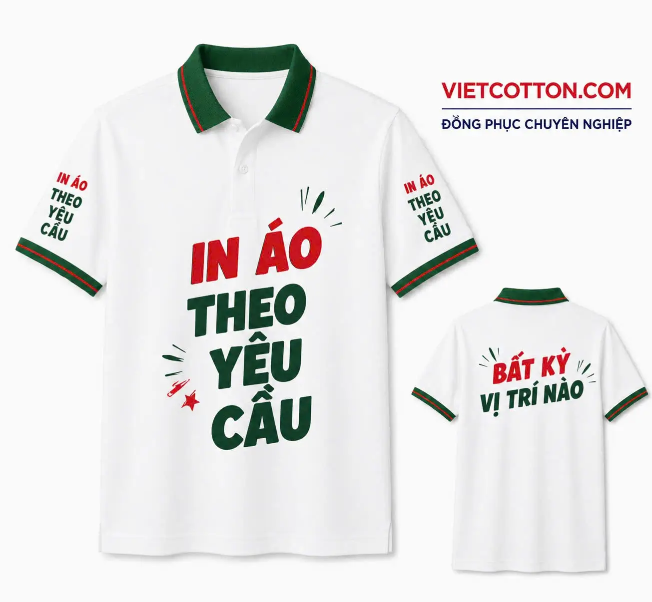 Áo Polo Trắng Phối Cổ Ve Chai Sọc Đỏ