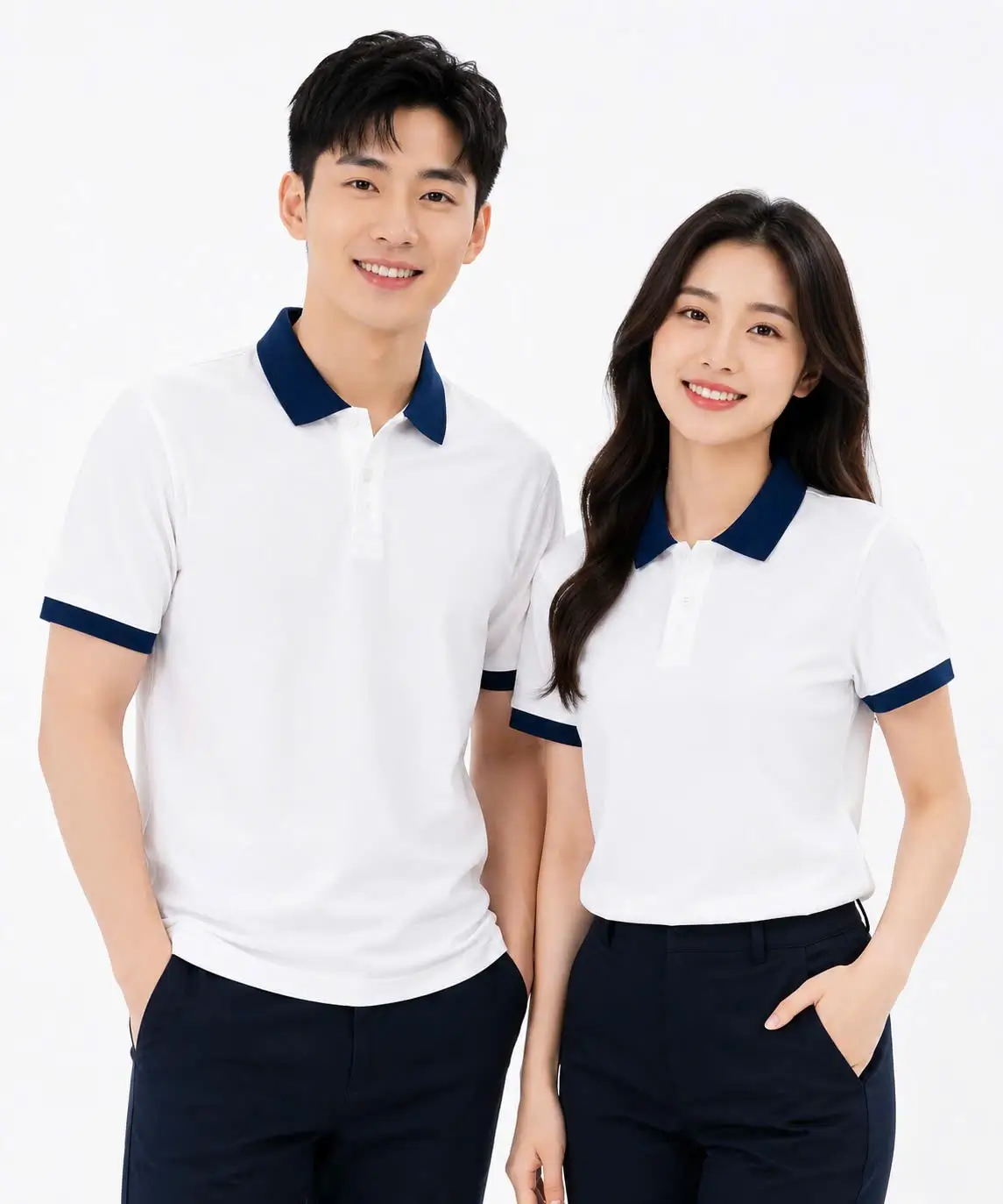 Áo Polo Trắng Phối Cổ Navy