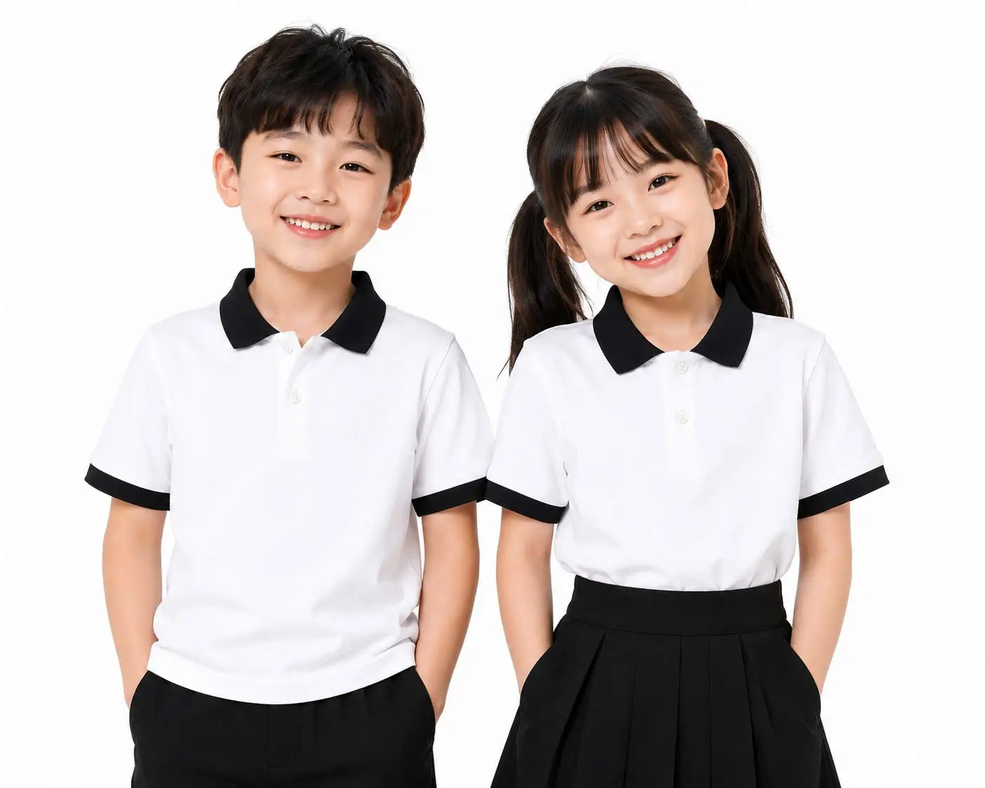 Áo Polo Trắng Phối Cổ Đen