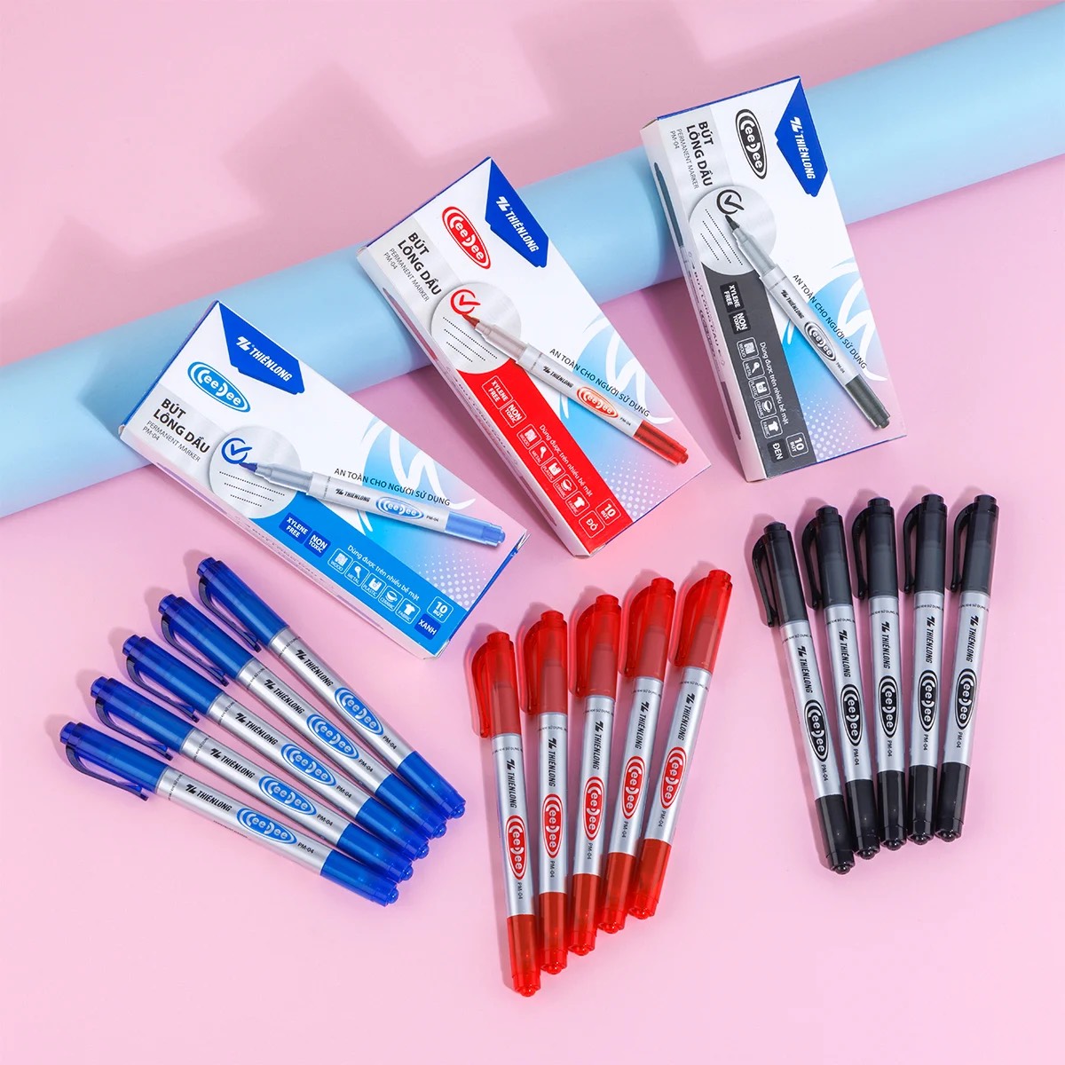 Bút Lông Dầu Thiên Long 2 Đầu PM04