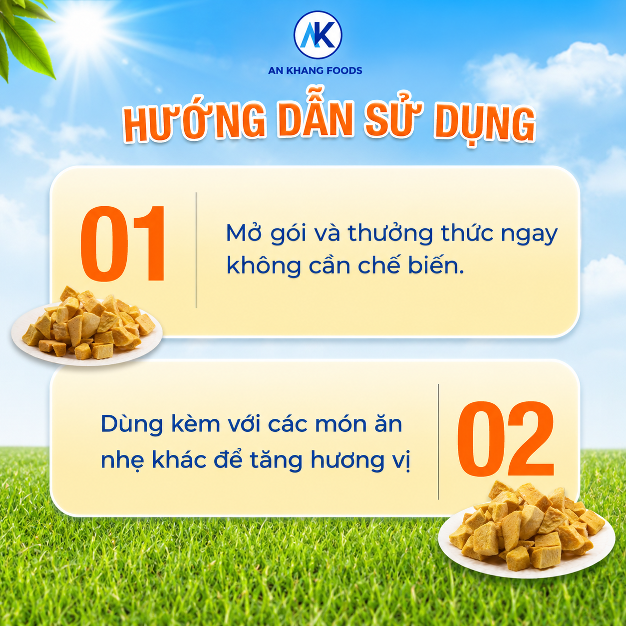 Combo xoài cát sấy thăng hoa trái cây nguyên chất giòn tan gói 30g AnKhang Foods