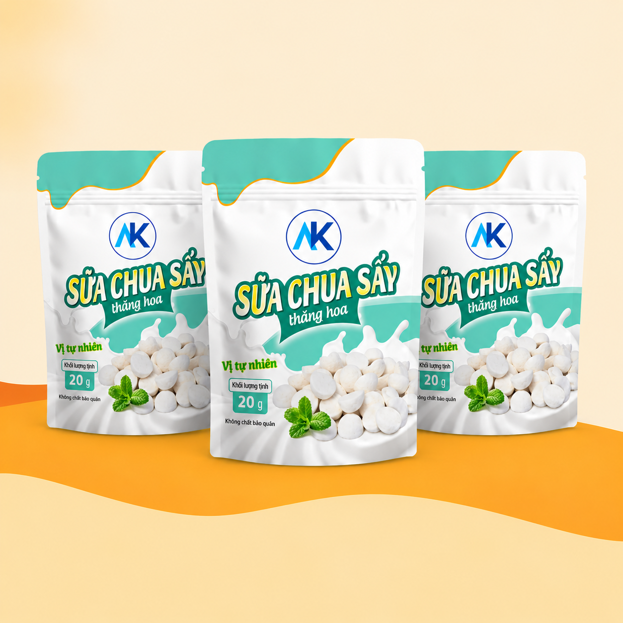 Combo sữa chua sấy thăng hoa vị chua ngọt tự nhiên 20g thơm ngon, giòn tan trong miệng AnKhang Foods