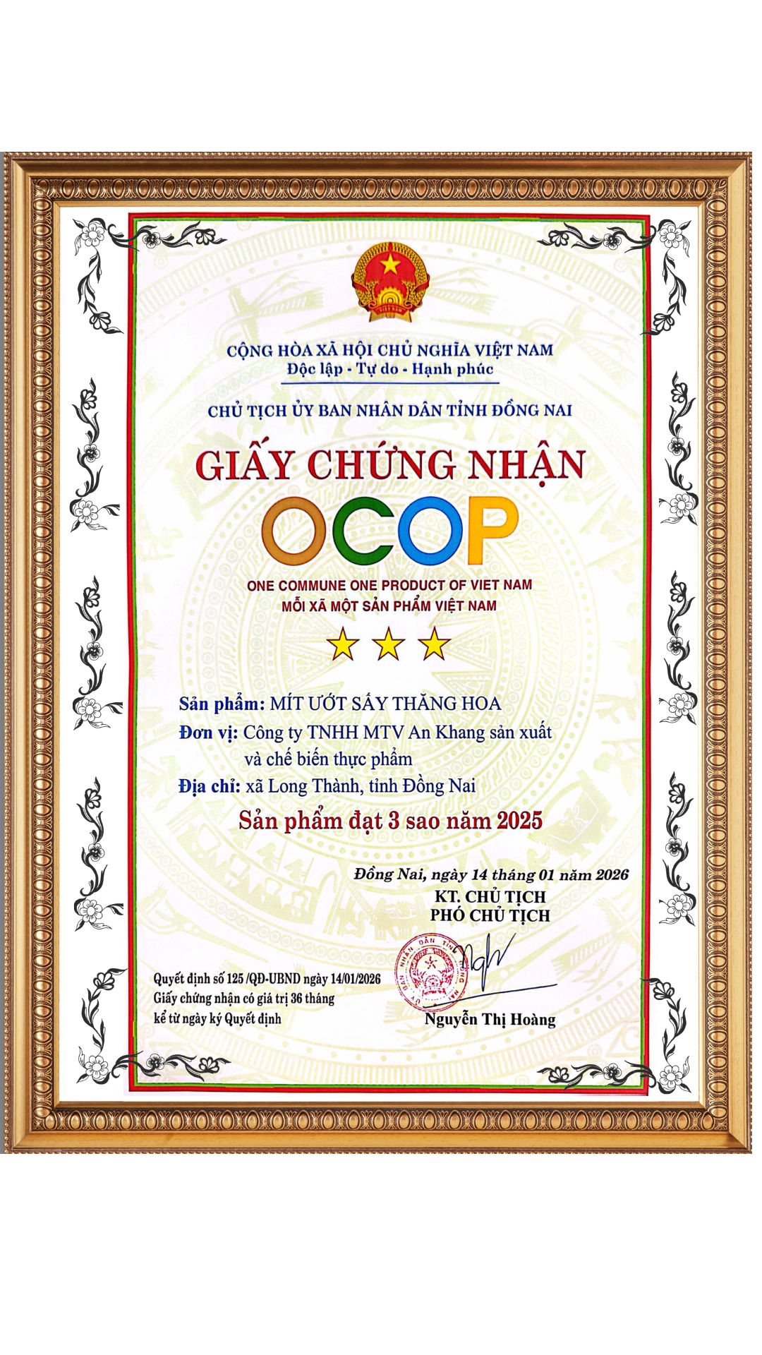 Mít ướt sấy thăng hoa organic 100% vị tự nhiên gói 30g AnKhang Foods - sản phẩm Ocop