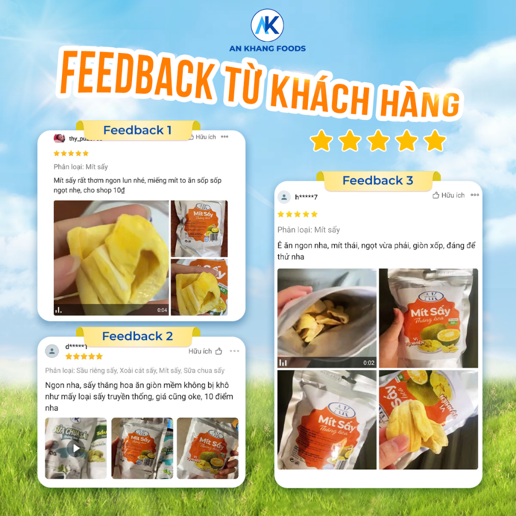 Mít sấy thăng hoa giòn tan không đường nguyên chất gói 40g AnKhang Foods