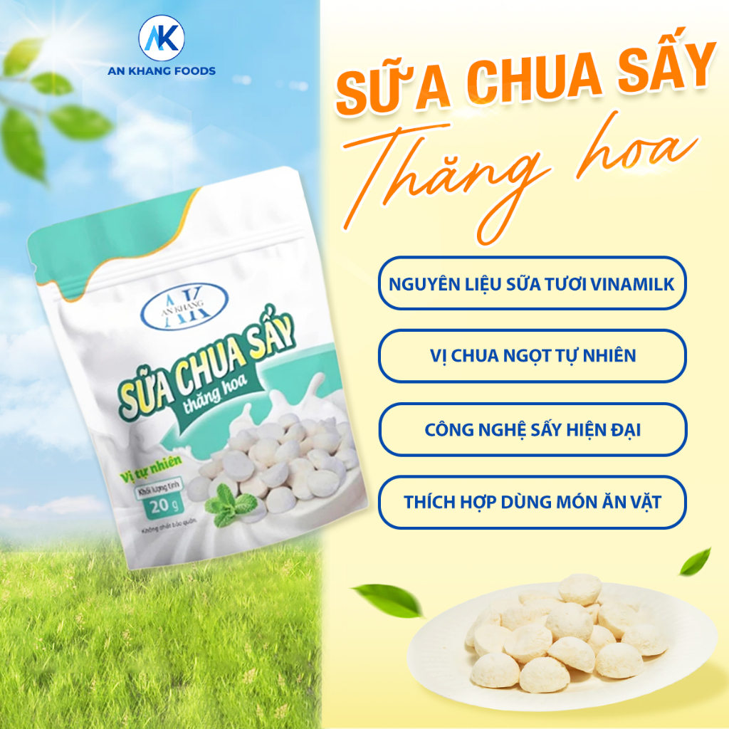 Ăn vặt dinh dưỡng không đường 100% trái cây sấy thăng hoa organic AnKhang Foods