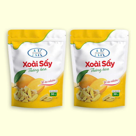 Combo xoài cát sấy thăng hoa trái cây nguyên chất giòn tan gói 30g AnKhang Foods
