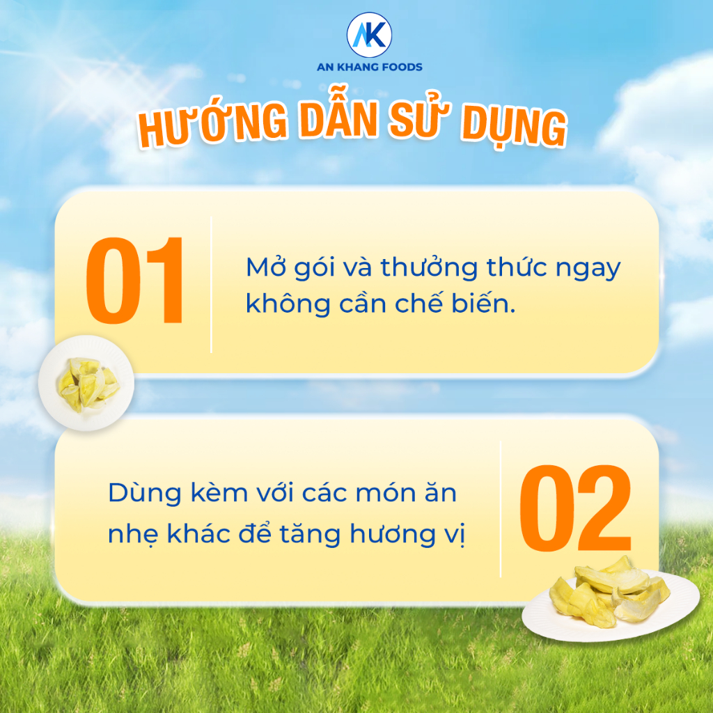 Sầu riêng sấy thăng hoa organic không đường 100% giữ trọn vị gói 30g AnKhang Foods