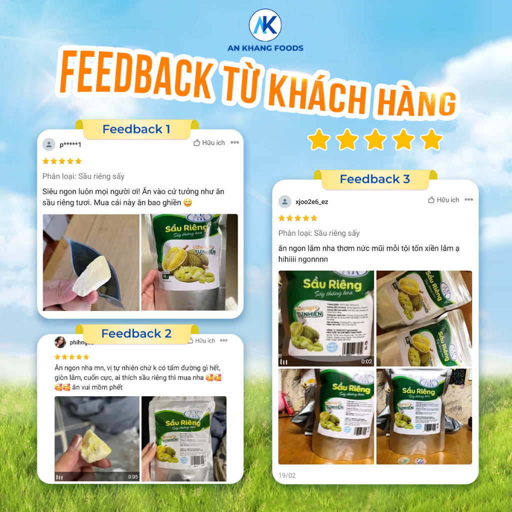 Sầu riêng sấy thăng hoa organic không đường 100% giữ trọn vị gói 30g AnKhang Foods