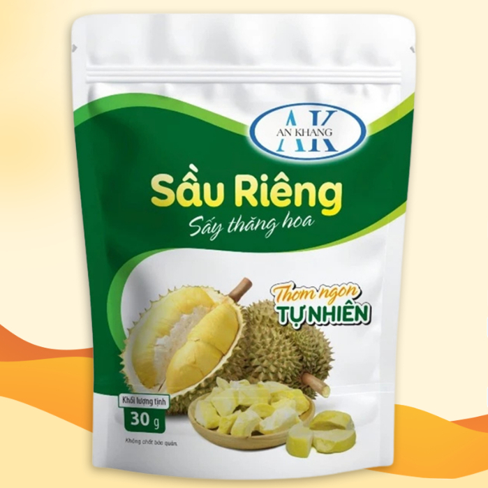 Sầu riêng sấy thăng hoa organic không đường 100% giữ trọn vị gói 30g AnKhang Foods