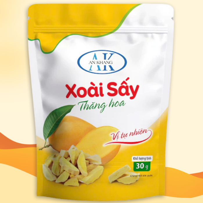 Combo xoài cát sấy thăng hoa trái cây nguyên chất giòn tan gói 30g AnKhang Foods