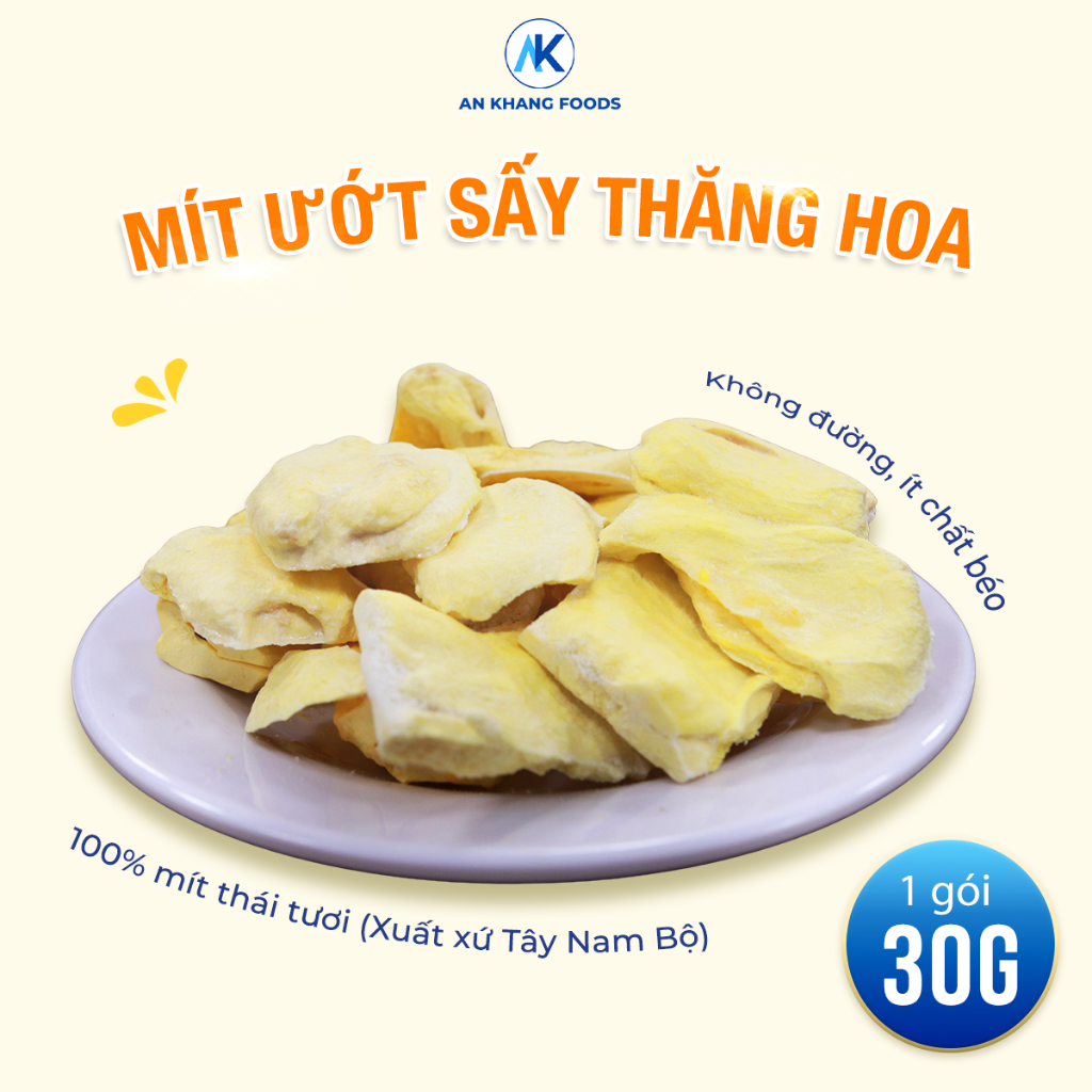 Mít ướt sấy thăng hoa organic 100% vị tự nhiên gói 30g AnKhang Foods - sản phẩm Ocop