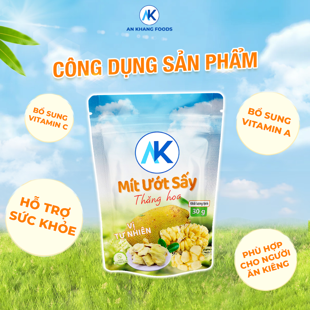 Mít ướt sấy thăng hoa organic 100% vị tự nhiên gói 30g AnKhang Foods - sản phẩm Ocop