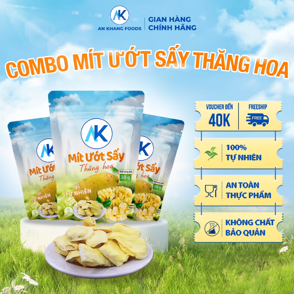 Combo mít ướt sấy thăng hoa nguyên miếng giòn tan vị ngọt tự nhiên gói 30g AnKhang Foods