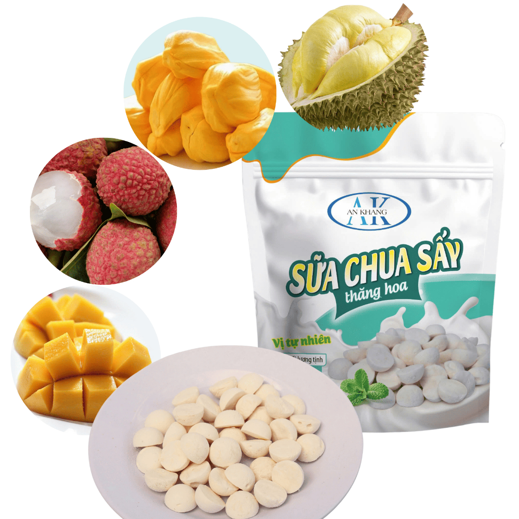 Sữa chua sấy thăng hoa vị chua ngọt tự nhiên phù hợp ăn vặt gói 20g AnKhang Foods