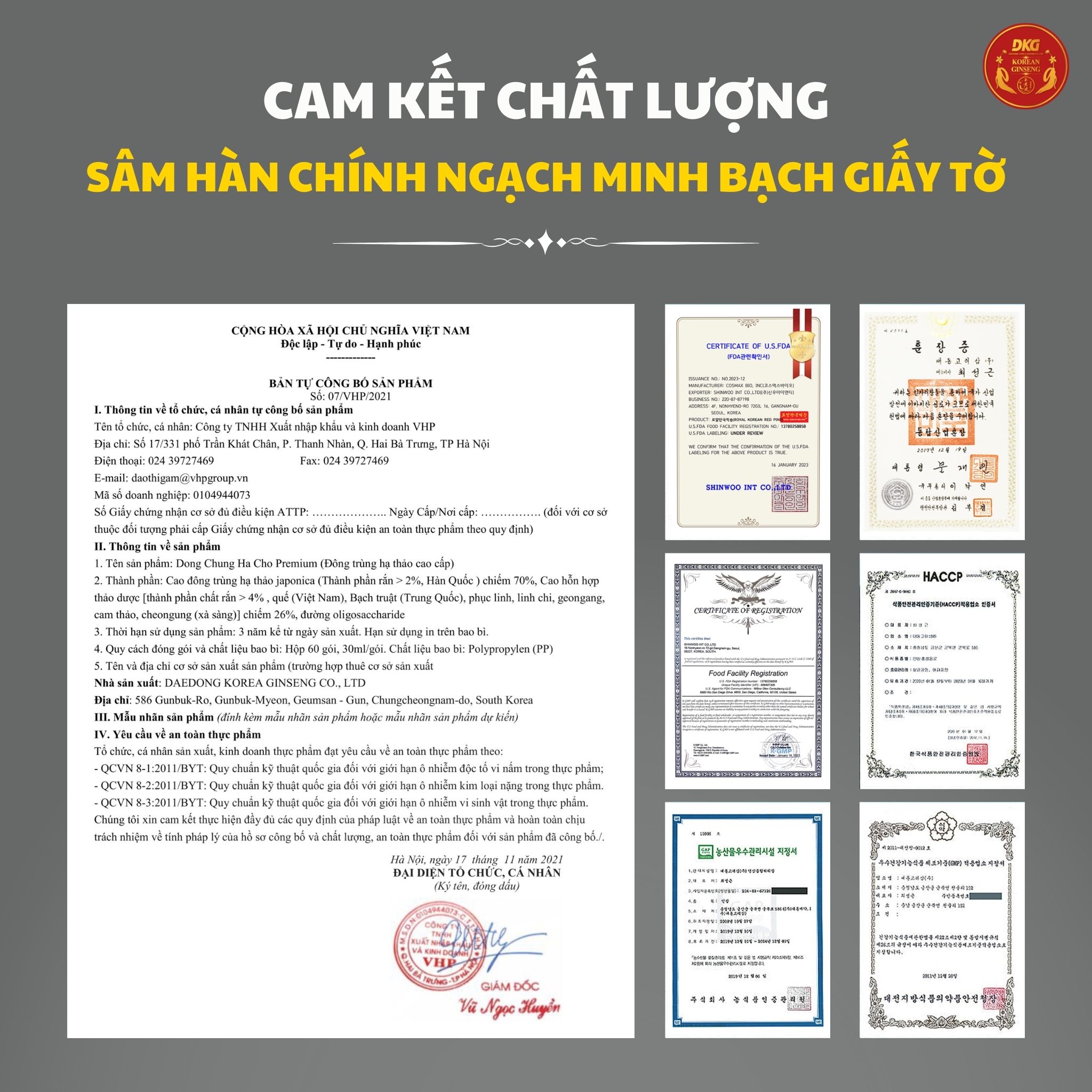 Nước đông trùng hạ thảo cao cấp (Dong Chung Ha Cho Premium) 30ml*60gói/hộp