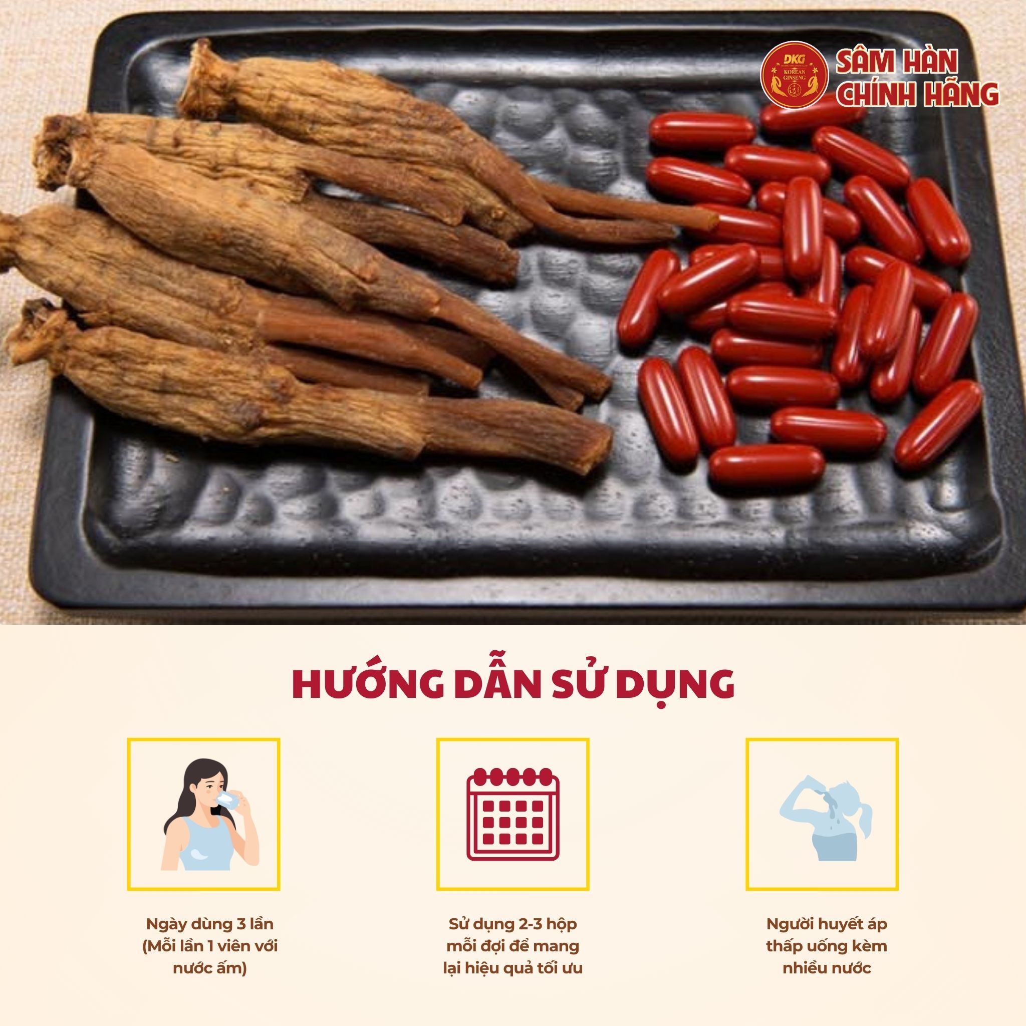 Viên hồng sâm cao cấp Hàn Quốc (Korea Red Ginseng Capsule Premium) 830mg*120 viên/hộp