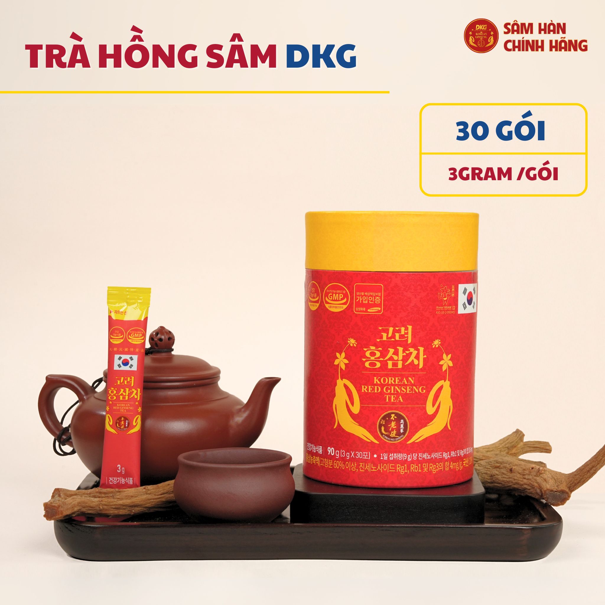 Trà Hồng Sâm (Korean Red Ginseng Tea) Hàn Quốc 3g*30gói/hộp