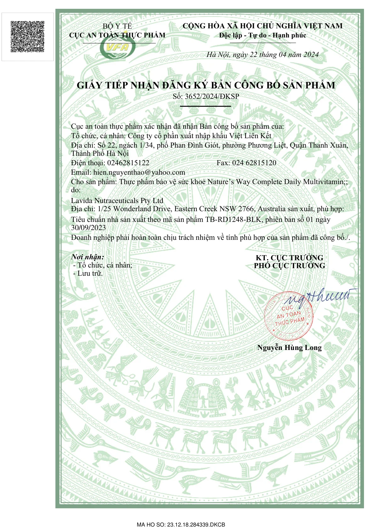 Complete Daily MultiVitamin Bổ sung vitamin và khoáng chất tổng hợp NATURE'S WAY L/100V
