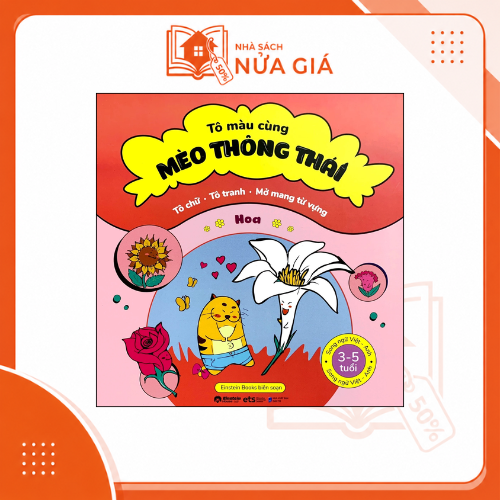 Tô màu cùng mèo thông thái - Hoa