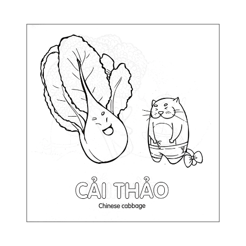 Tô màu cùng mèo thông thái - Rau củ