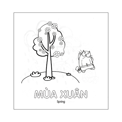 Tô màu cùng mèo thông thái - Bốn mùa