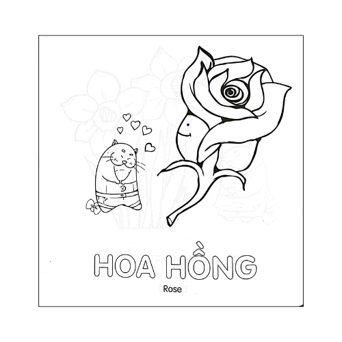 Tô màu cùng mèo thông thái - Hoa