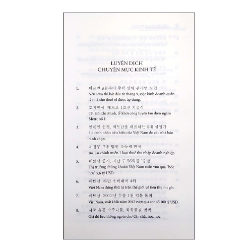 Luyện dịch song ngữ Hàn - Việt