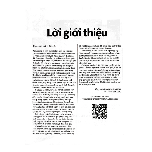 HBR ON -  Cá nhân hiệu suất, tổ chức hiệu quả