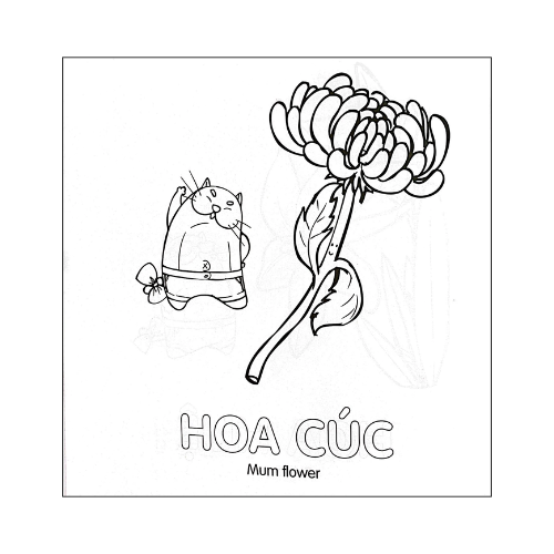 Tô màu cùng mèo thông thái - Hoa