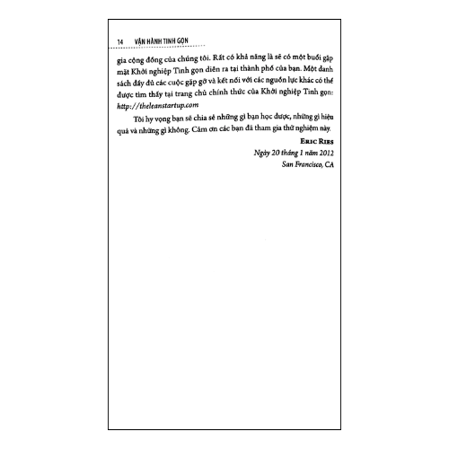 Running lean - Vận hành tinh gọn